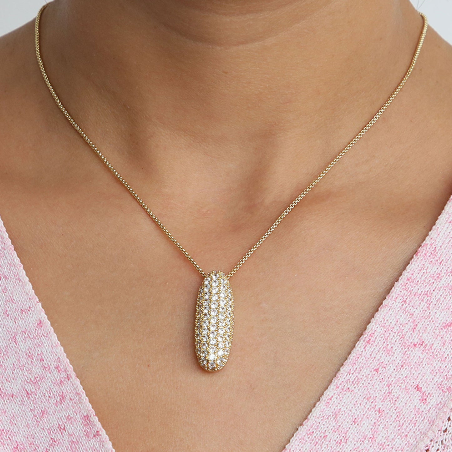 Bubble Initial Diamond Necklace