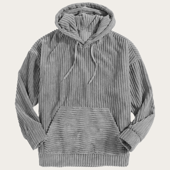 Sweat à capuche en velours côtelé en bois