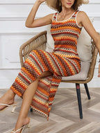 Robe maxi à rayures à rayures