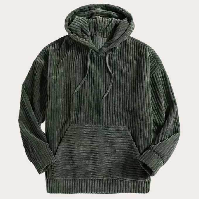Sweat à capuche en velours côtelé en bois