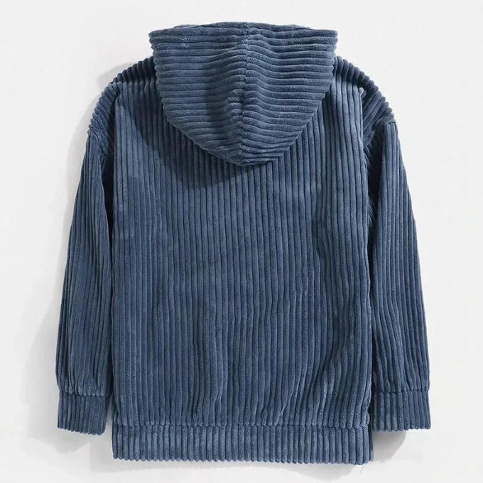 Sweat à capuche en velours côtelé en bois