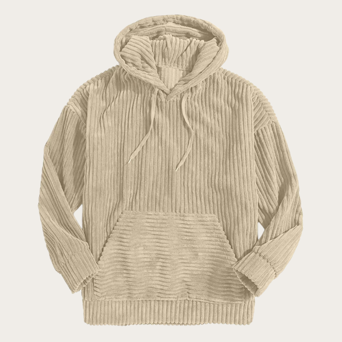 Sweat à capuche en velours côtelé en bois