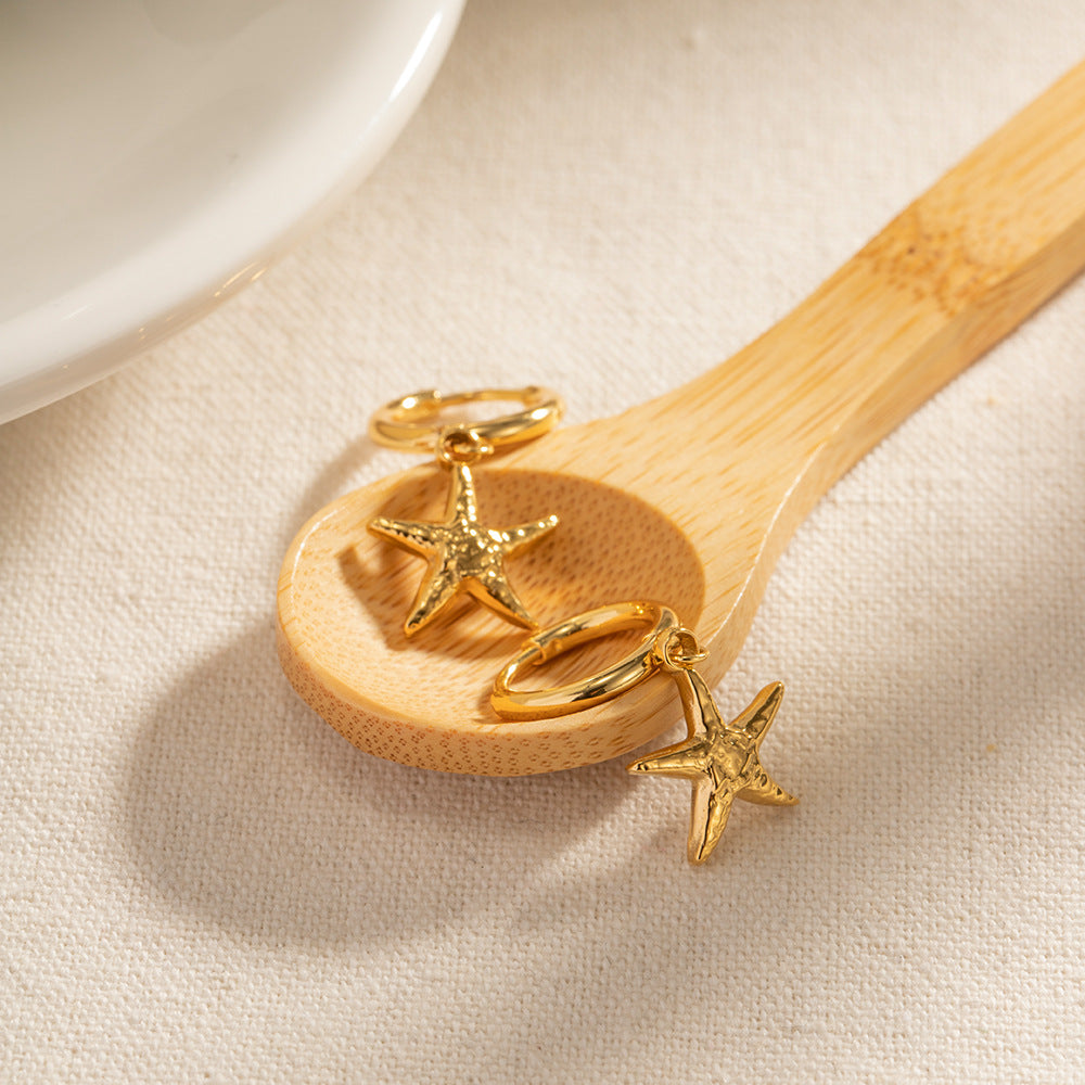 Starfish Huggie Hoops