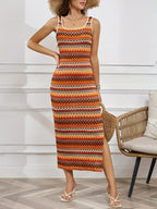 Robe maxi à rayures à rayures