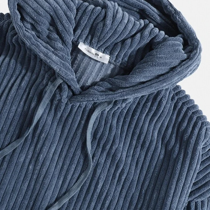 Sweat à capuche en velours côtelé en bois