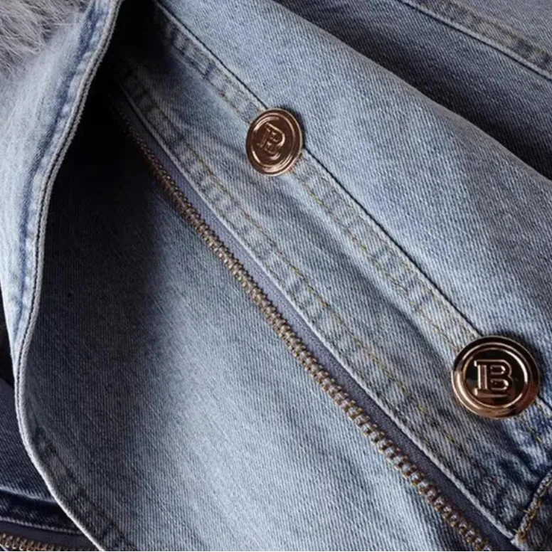 Veste en jean monroe en fourrure