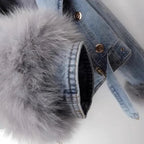 Veste en jean monroe en fourrure