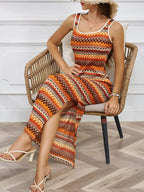 Robe maxi à rayures à rayures
